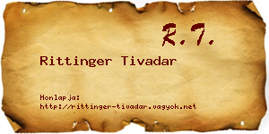Rittinger Tivadar névjegykártya